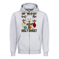 Heather Grey ain t no ghost but the holy ghost Zipper Hoodie - MaliasSmallBusiness