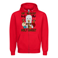 Red ain t no ghost but the holy ghost Zipper Hoodie - MaliasSmallBusiness