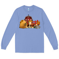 Colony Blue Red Barn Farm Animals Long Sleeve Tee - Jasminsmagicworld