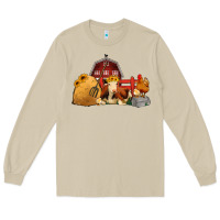 Mushroom Red Barn Farm Animals Long Sleeve Tee - Jasminsmagicworld