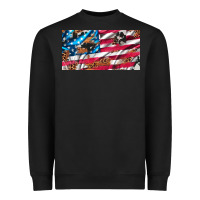 Usa Flag And Leopard With Wood License Plate Heavyweight Sweatshirt | Teevron