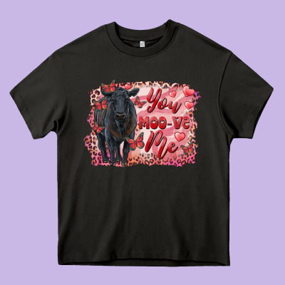 You Moo Ve  Me Black Angus Heavy Core Tee Designed By Ranaportraitstore