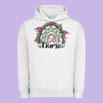 Nurse Rainbow Urban Hoodie Designed By Cowgirlartshop