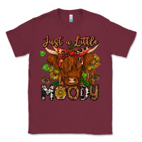 Burgundy Just a Little Moody Classic Tee - CowhideDigitalArt