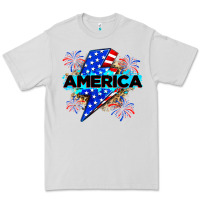 Dove Grey America with lightning bolt Premium Tee - Zillion Design Studio