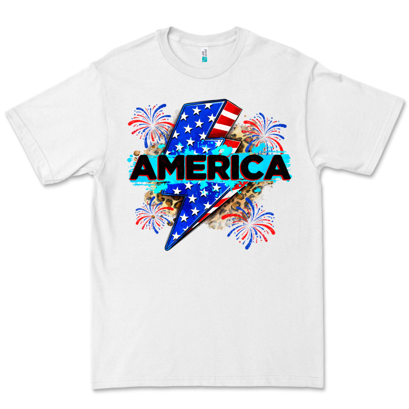 America With Lightning Bolt Premium Tee by Zillion Design Studio | Teevron