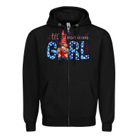 Black all american girl with gnome Zipper Hoodie - NancyCooperArtShop
