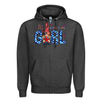 All American Girl With Gnome Zipper Hoodie | Teevron