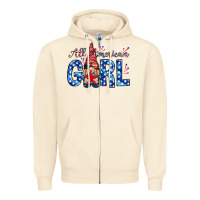 Sandshell all american girl with gnome Zipper Hoodie - NancyCooperArtShop
