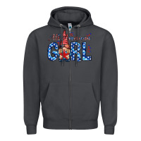 Smoke all american girl with gnome Zipper Hoodie - NancyCooperArtShop