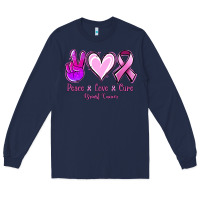 Peace Love Cure Breast Cancer Long Sleeve Tee | Teevron