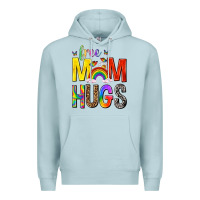 Blue Mist Free Mom Hugs with Butterflies Premium Hoodie - texasbilliewilder
