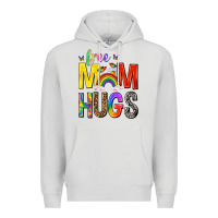 Dove Grey Free Mom Hugs with Butterflies Premium Hoodie - texasbilliewilder