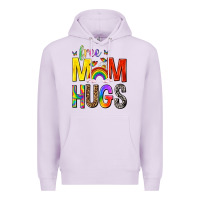 Lilac Free Mom Hugs with Butterflies Premium Hoodie - texasbilliewilder