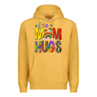 Mustard Free Mom Hugs with Butterflies Premium Hoodie - texasbilliewilder