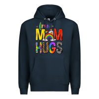 Navy Free Mom Hugs with Butterflies Premium Hoodie - texasbilliewilder