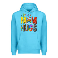 Ocean Blue Free Mom Hugs with Butterflies Premium Hoodie - texasbilliewilder