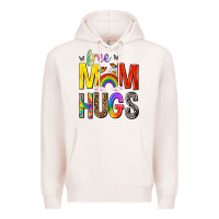 Pale Pink Free Mom Hugs with Butterflies Premium Hoodie - texasbilliewilder