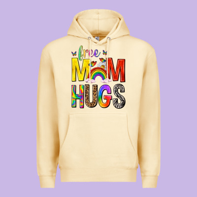 Free Mom Hugs With Butterflies Premium Hoodie Designed By Texasbilliewilder