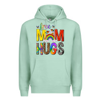 Seafoam Free Mom Hugs with Butterflies Premium Hoodie - texasbilliewilder
