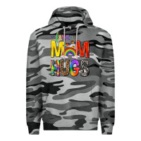 Slate Camo Free Mom Hugs with Butterflies Premium Hoodie - texasbilliewilder