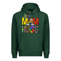 Sports Green Free Mom Hugs with Butterflies Premium Hoodie - texasbilliewilder