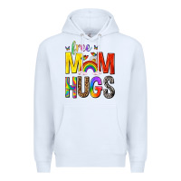 White Free Mom Hugs with Butterflies Premium Hoodie - texasbilliewilder