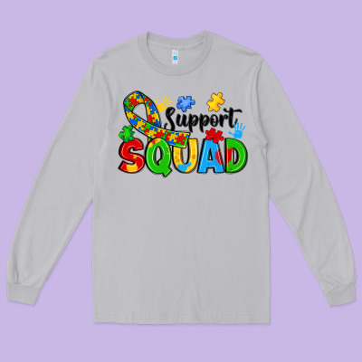 Support Squad Long Sleeve Tee Designed By Jahusdesignshop