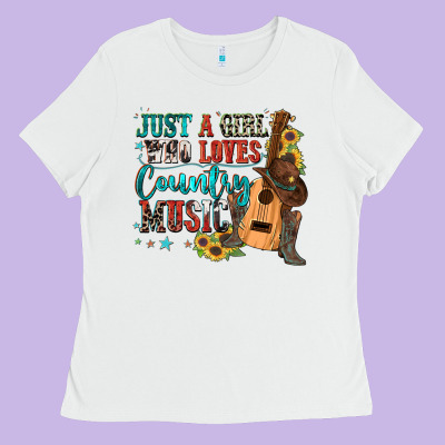 Just A Girl Who Loves Country Music Ladies Tee Designed By Zillion Design Studio