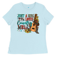 Baby Blue just a girl who loves country music Ladies Tee - Zillion Design Studio