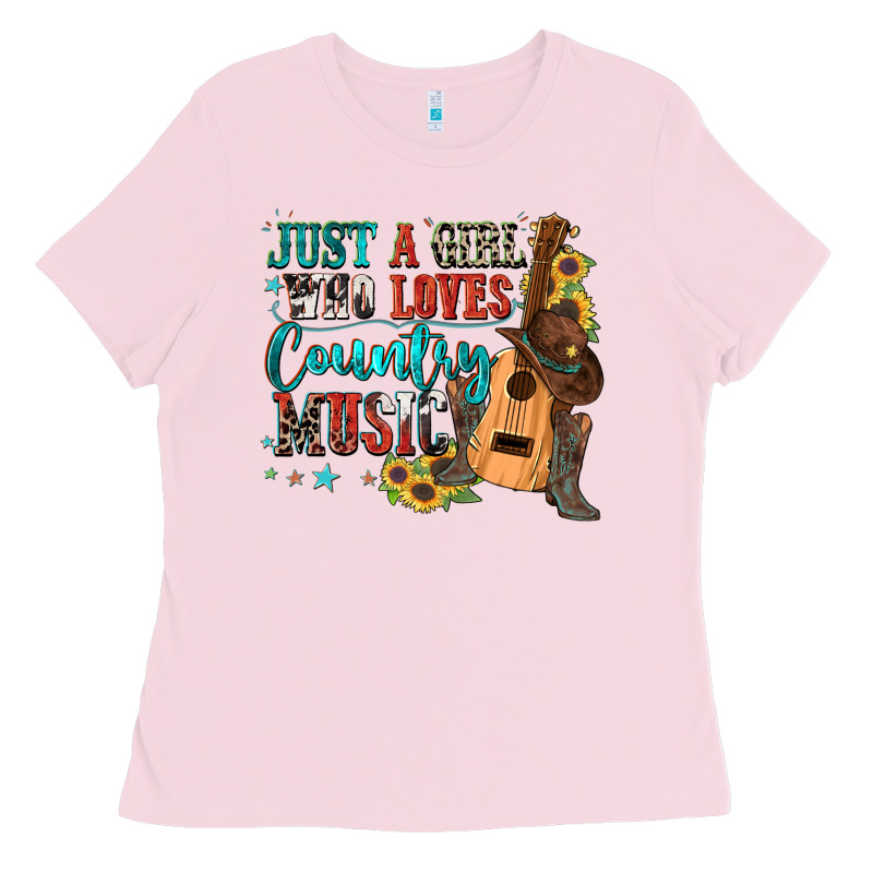 Just A Girl Who Loves Country Music Ladies Tee by Zillion Design Studio | Teevron