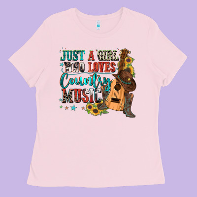 Just A Girl Who Loves Country Music Ladies Tee Designed By Zillion Design Studio