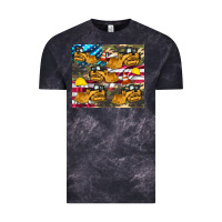 Cloud Black bulldozer camouflage american flag Vintage Tee - Artiststas
