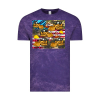 Cloud Purple bulldozer camouflage american flag Vintage Tee - Artiststas