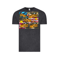 Vintage Black bulldozer camouflage american flag Vintage Tee - Artiststas