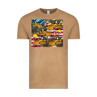 Vintage Camel bulldozer camouflage american flag Vintage Tee - Artiststas