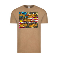 Vintage Coffee bulldozer camouflage american flag Vintage Tee - Artiststas