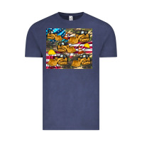 Vintage Denim bulldozer camouflage american flag Vintage Tee - Artiststas