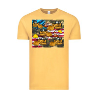Vintage Mustard bulldozer camouflage american flag Vintage Tee - Artiststas