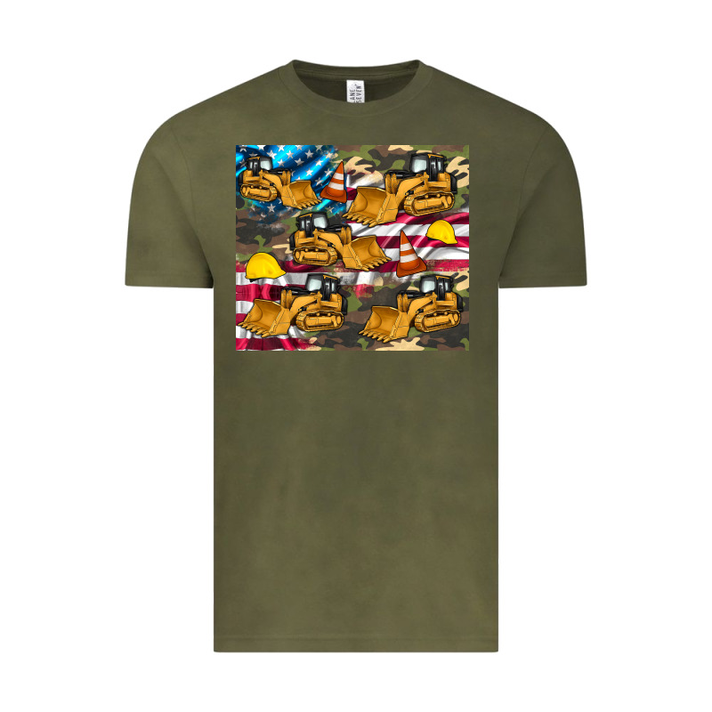 Bulldozer Camouflage American Flag Vintage Tee by Artiststas | Teevron