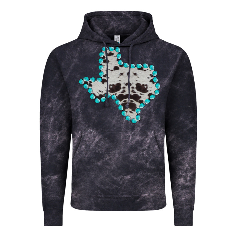 Texas Map Cowhide Turquoise Gemstone Vintage Hoodie by Bettercallsaul | Teevron