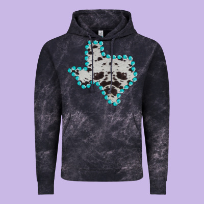 Texas Map Cowhide Turquoise Gemstone Vintage Hoodie Designed By Bettercallsaul