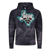Cloud Black Texas Map Cowhide Turquoise Gemstone Vintage Hoodie - Bettercallsaul