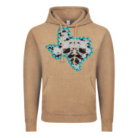 Vintage Coffee Texas Map Cowhide Turquoise Gemstone Vintage Hoodie - Bettercallsaul