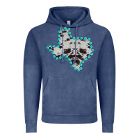 Vintage Denim Texas Map Cowhide Turquoise Gemstone Vintage Hoodie - Bettercallsaul