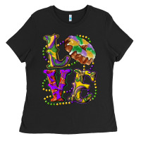 Black Mardi Gras Love With King Cake Ladies Tee - RanaPortraitStore