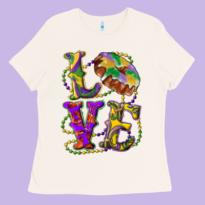 Ladies Tee Mardi Gras Love With King Cake
