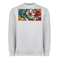 Heather Grey usa flag and mexico flag with sunflower and cowhide  license plate Heavyweight Sweatshirt - Artiststas