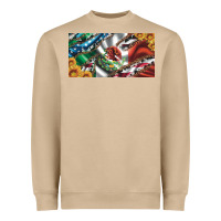 Mushroom usa flag and mexico flag with sunflower and cowhide  license plate Heavyweight Sweatshirt - Artiststas