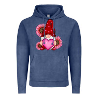 Vintage Denim valentine's day with sunflowers gnomes Vintage Hoodie - RanaPortraitStore